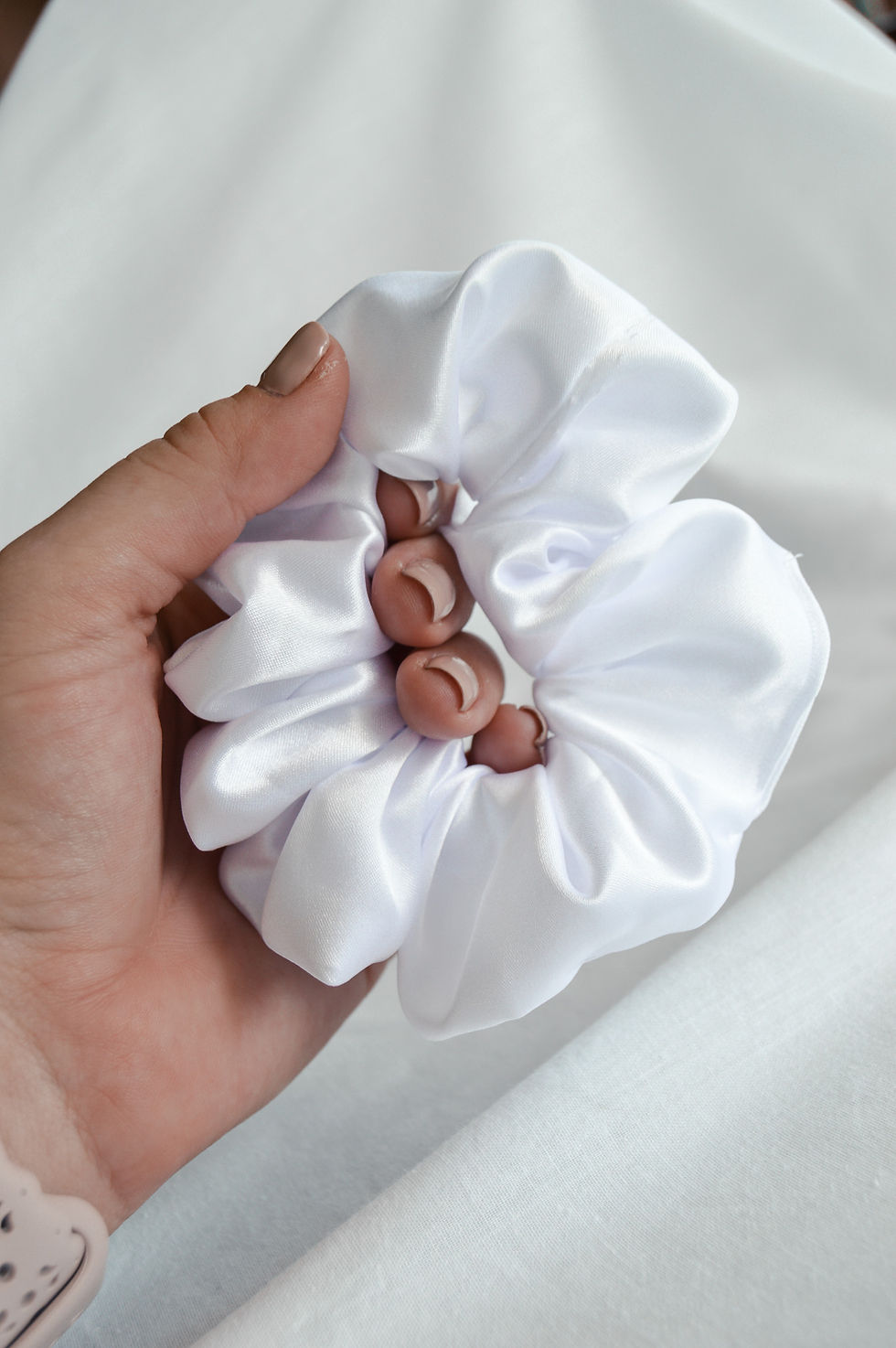 Thumbnail: Silky White Scrunchie