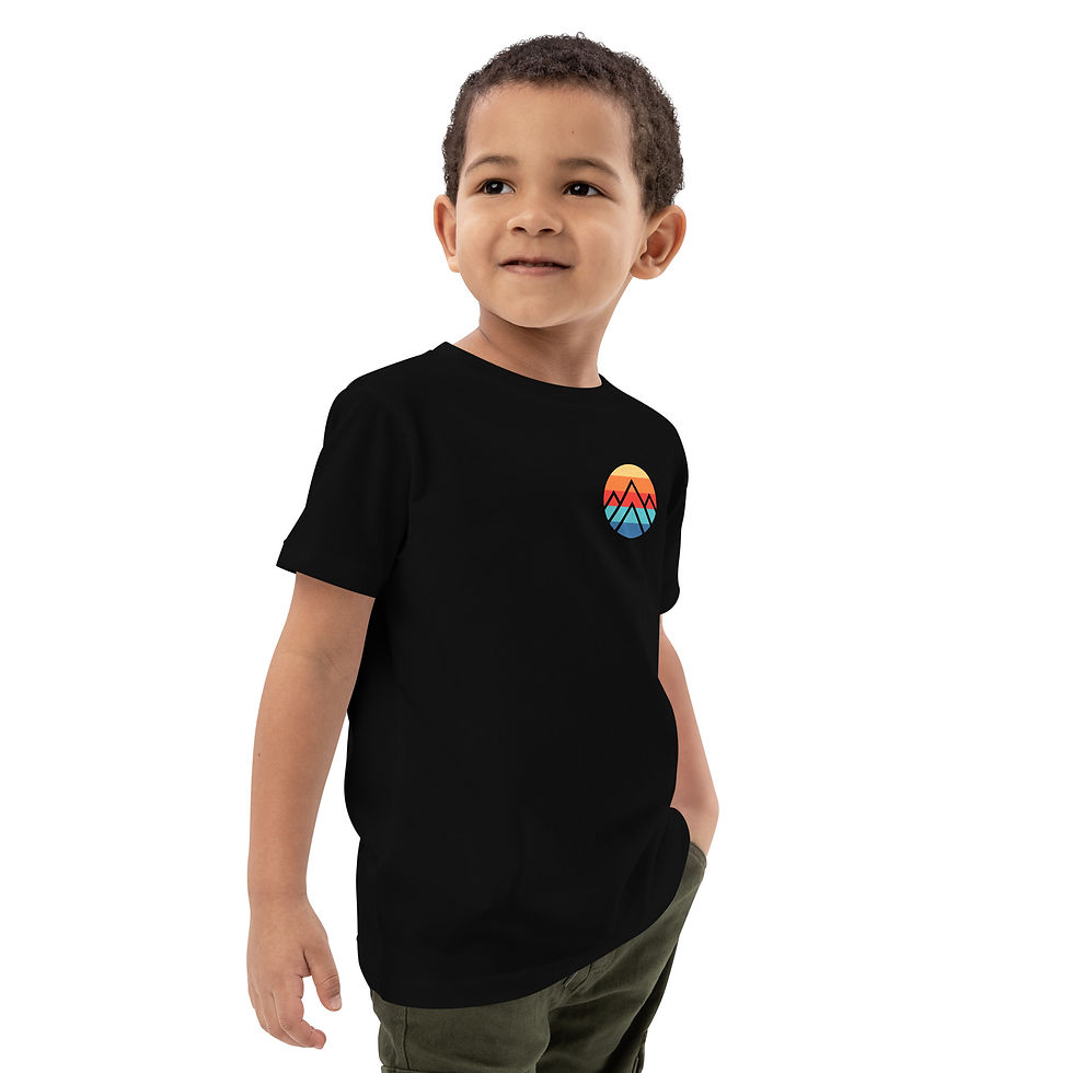 Thumbnail: T-Shirt für Kinder aus 100% Bio-Baumwolle mit Bergmotiv, schwarz