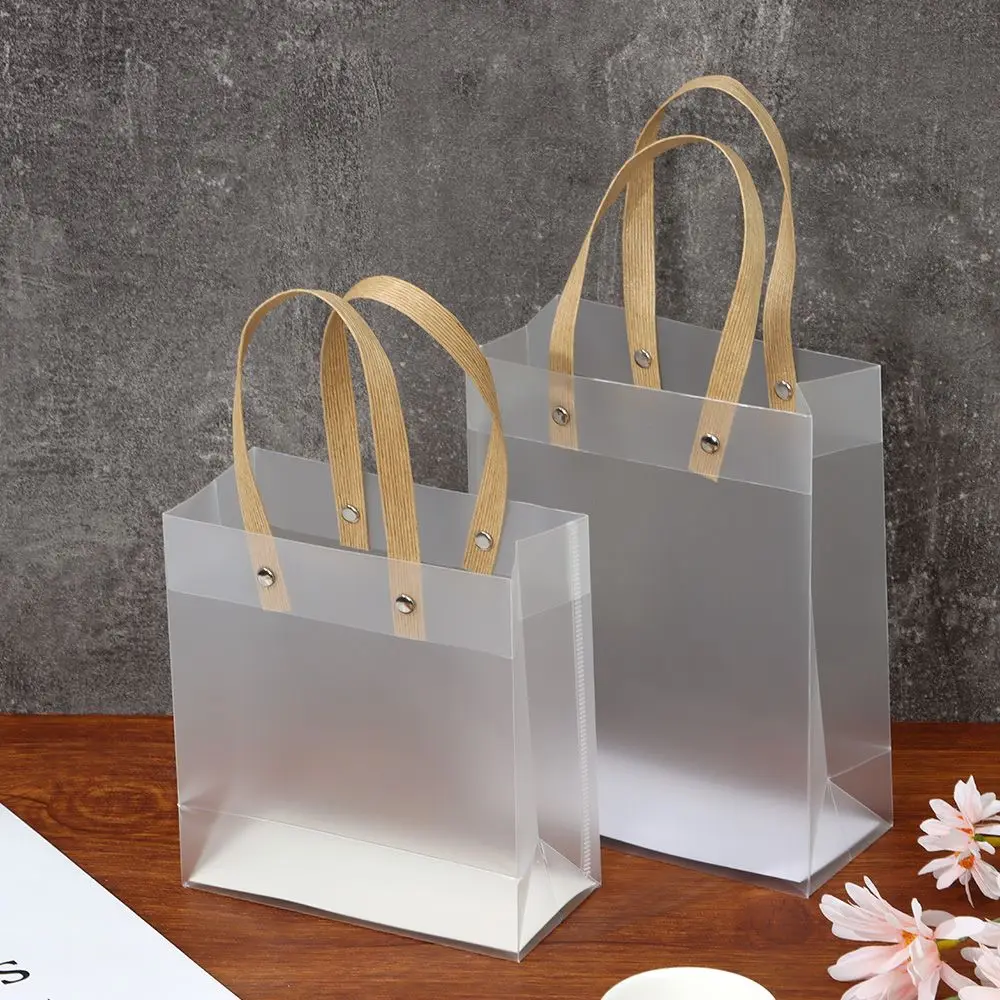 Transparent Frosted PP Bags with Handles