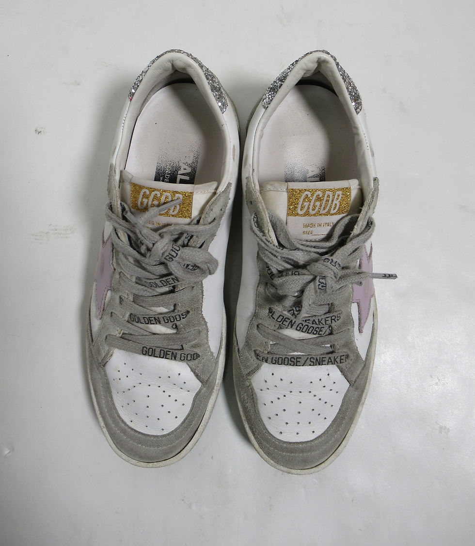 Thumbnail: Golden Goose Women's Ballstar Sneaker White Lilac Oil Green Silver 6 US / 3 UK