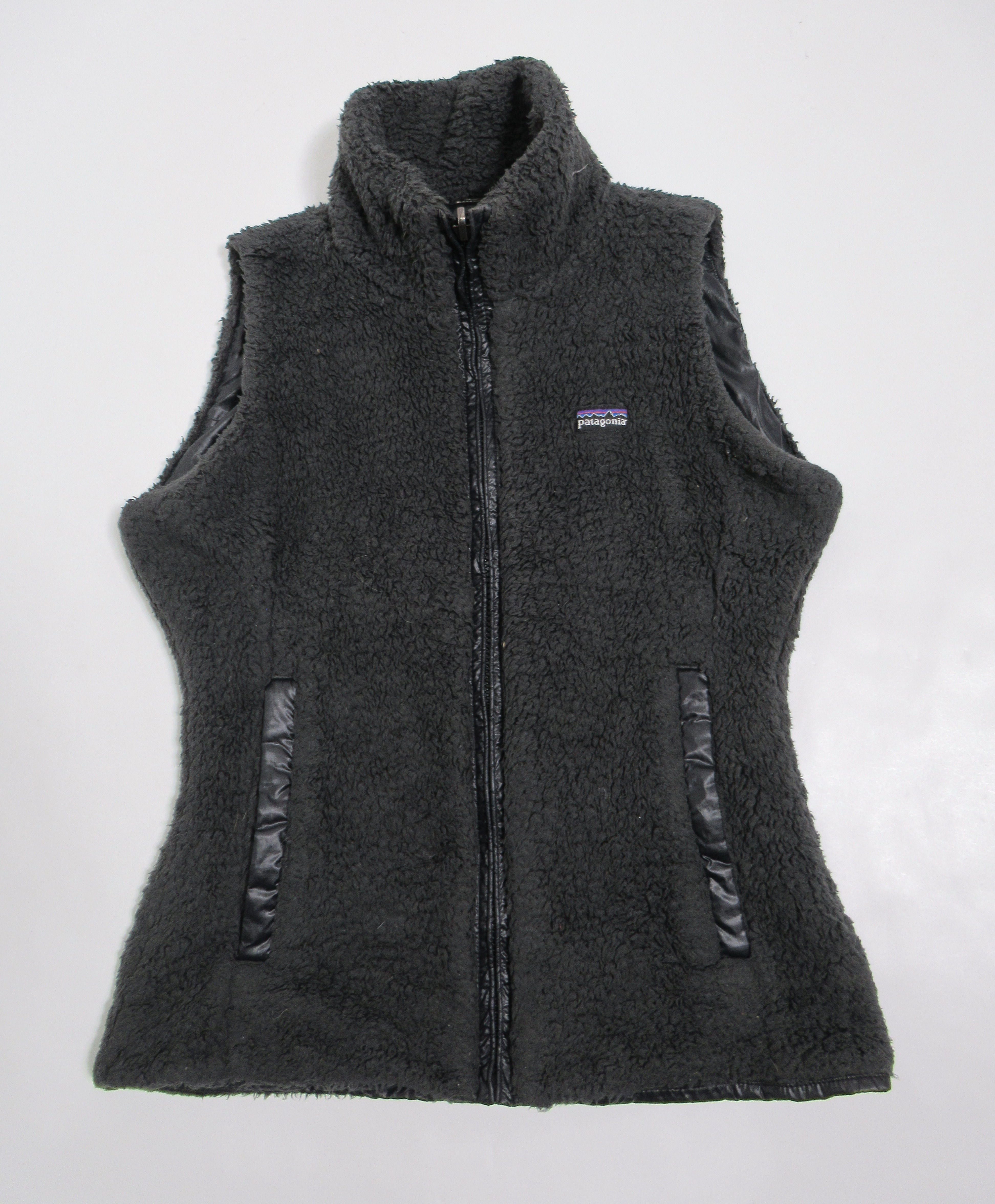 Patagonia Polar Fleece Reversible Vest Black Dark Grey Size S