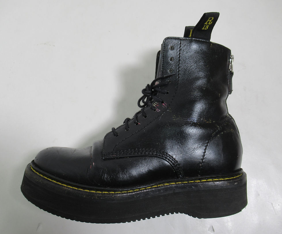 Thumbnail: R13 Women's Single Stack Boots Black Handmade Size 9 US / 8 UK / 39 EU