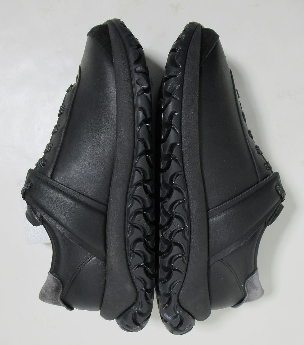 Thumbnail: Birkenstock 1774 Unisex Stroedt Leather Sneakers Black 7 US M / 9 US L / 40 EU