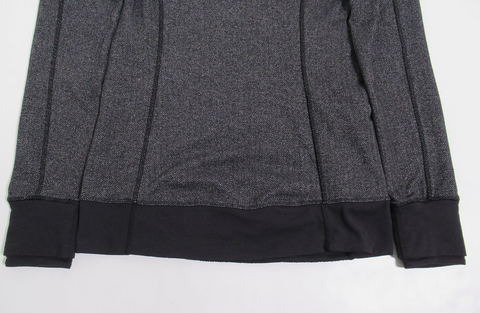 Thumbnail: Lululemon Think Fast Hoodie Heathered Herringbone Heathered Black Black Size 6