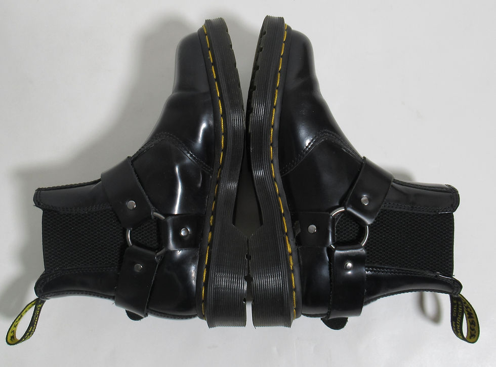 Thumbnail: Dr Martens Wincox Smooth Leather Buckle Boot Black Polished Size 4 US M / 5 US L
