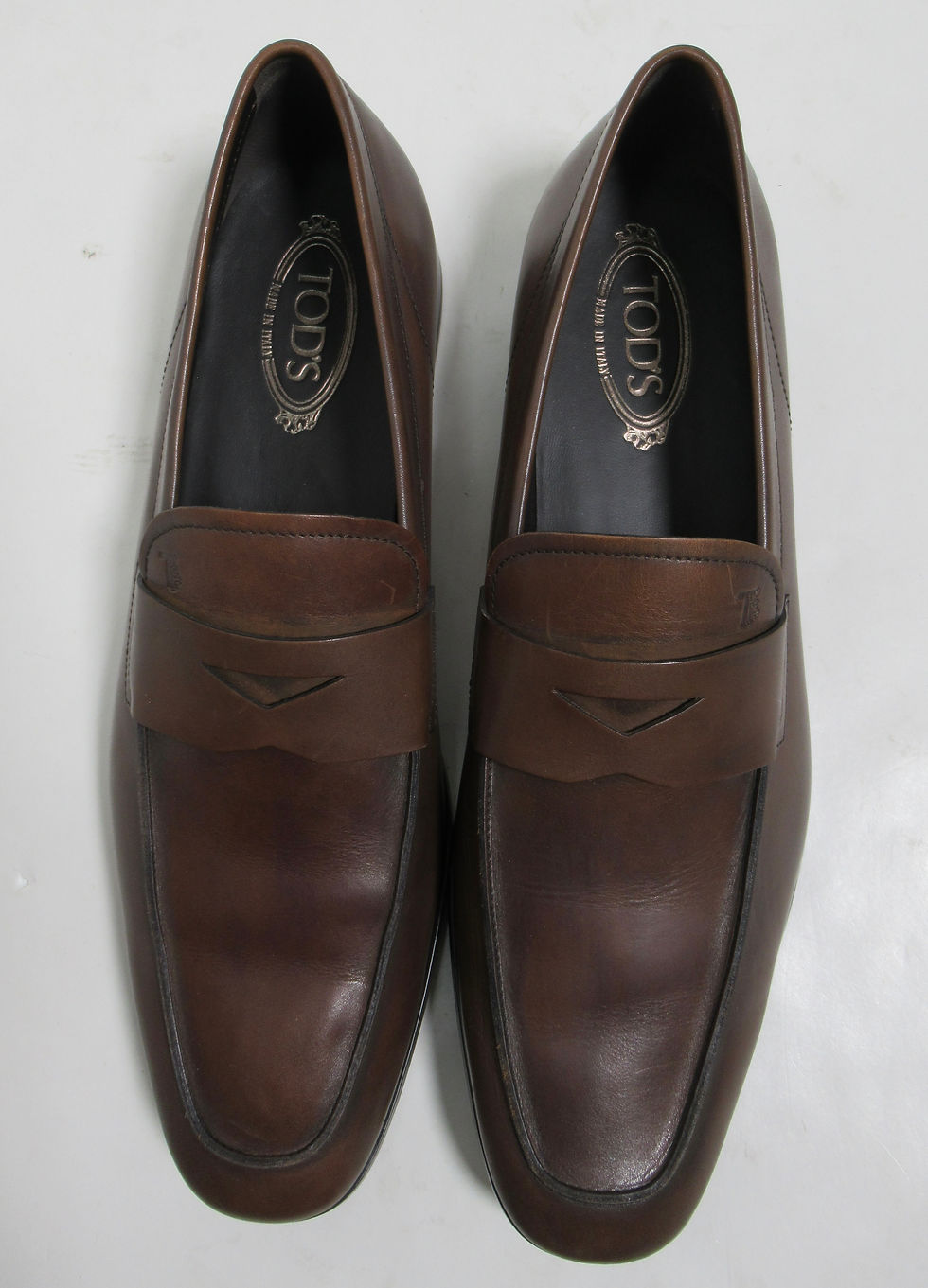 Thumbnail: Tod's Men's Leather Penny Loafers Cacao TOD'S Size 12.5 / 14 USA / 12.5 UK