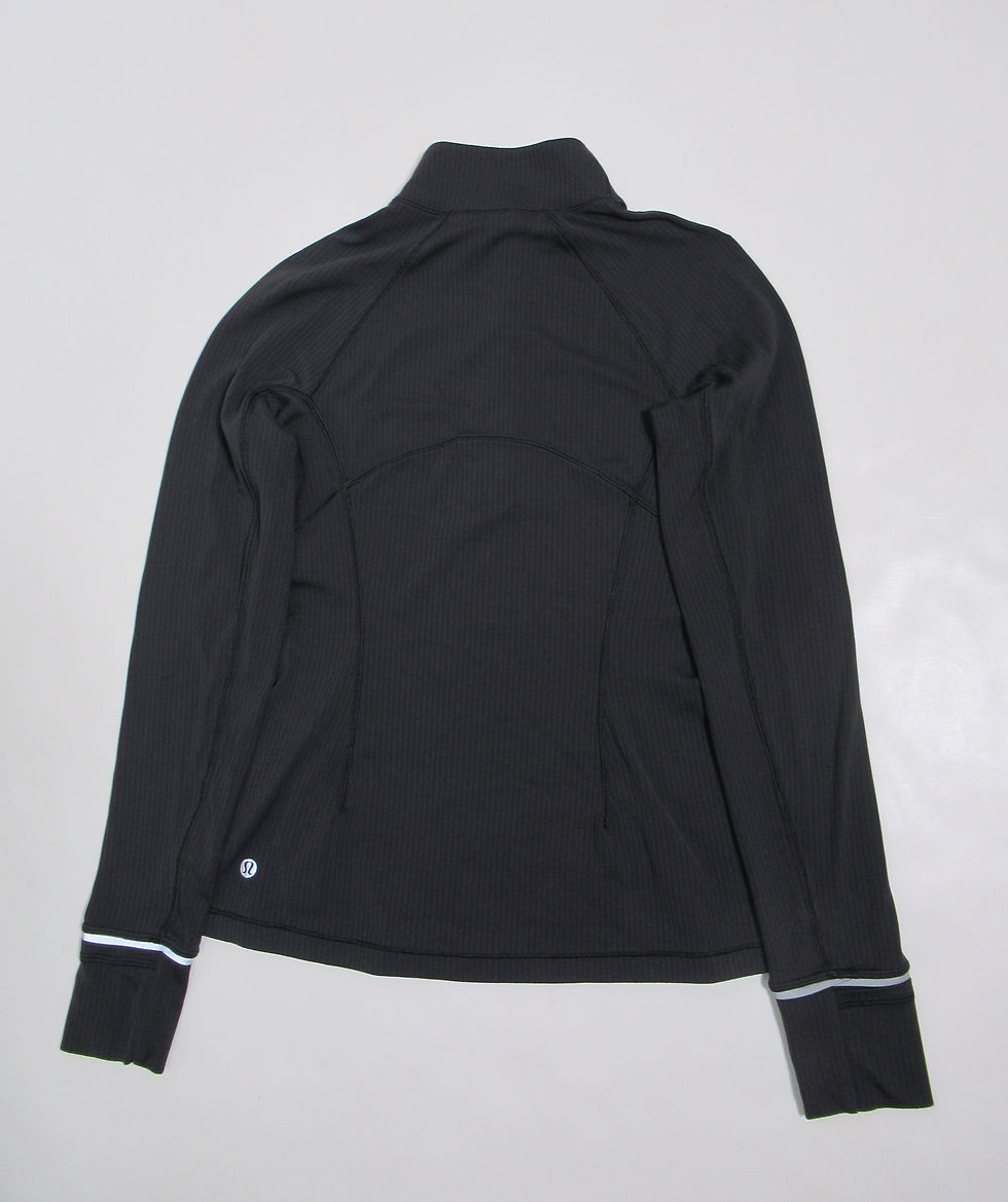 Thumbnail: Lululemon Women's Its Rulu Run Ribbed Half Zip Pullover Black Size 6 Rulu
