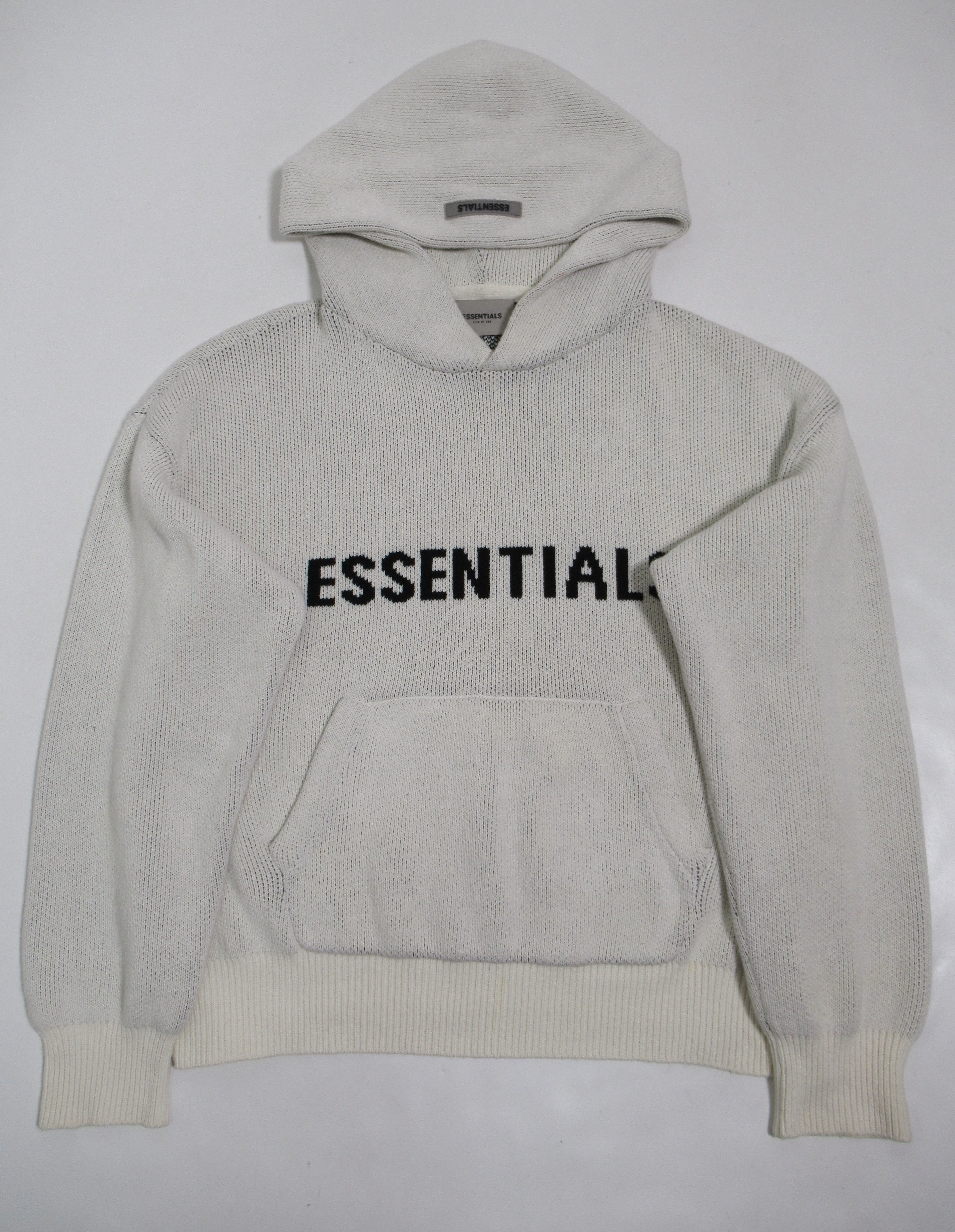 Fear of God Essentials Knit Hoodie 'Oatmeal' Size S Pullover Relaxed
