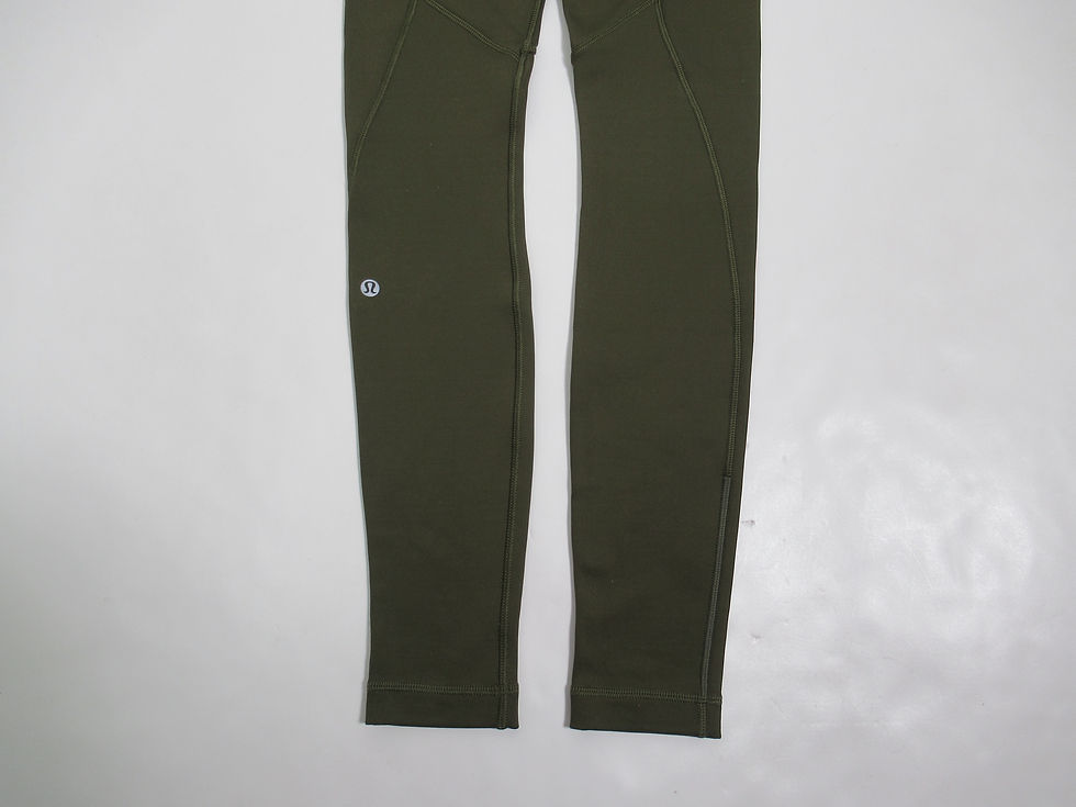 Thumbnail: Lululemon Women's First Mile Tech Tight Military Green Size 4 Cotton Fleece