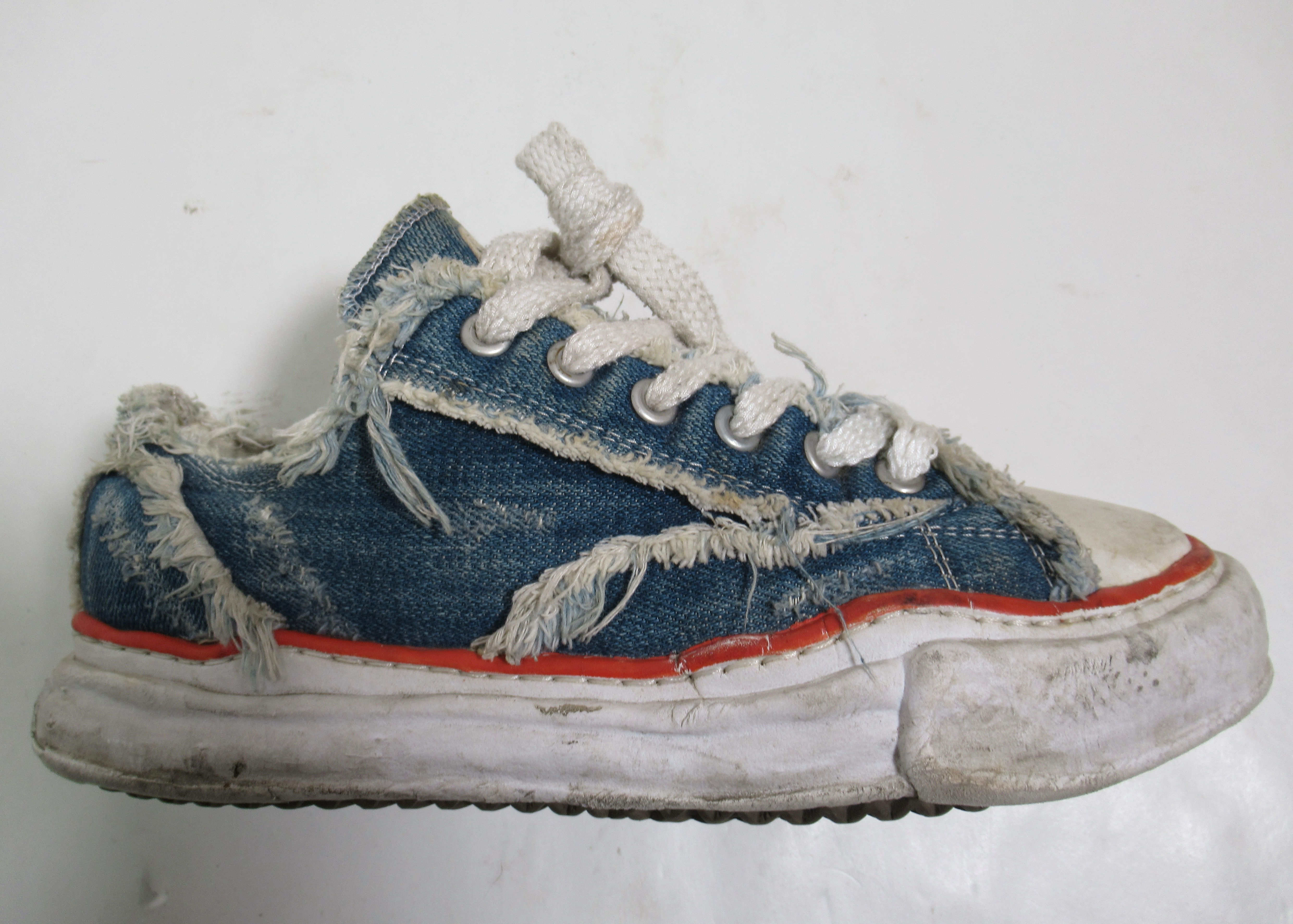 Nigel Cabourn x Maison Mihara Yasuhiro Lo Distress Denim Shoes Size 10 US M