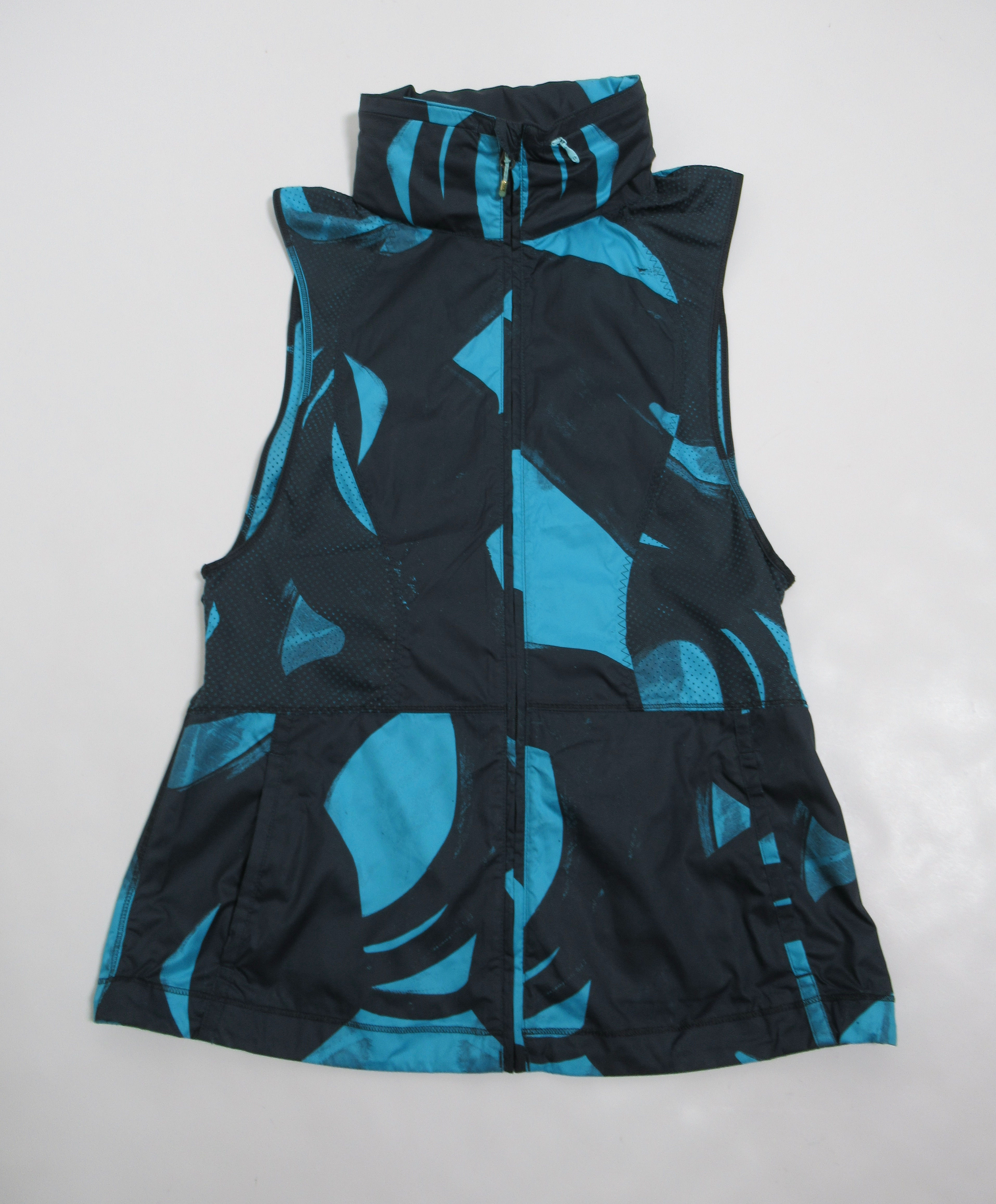 Lululemon Pack-It Vest Back Spin Stroke Peacock Blue Black Size 4 Stretch Glyde