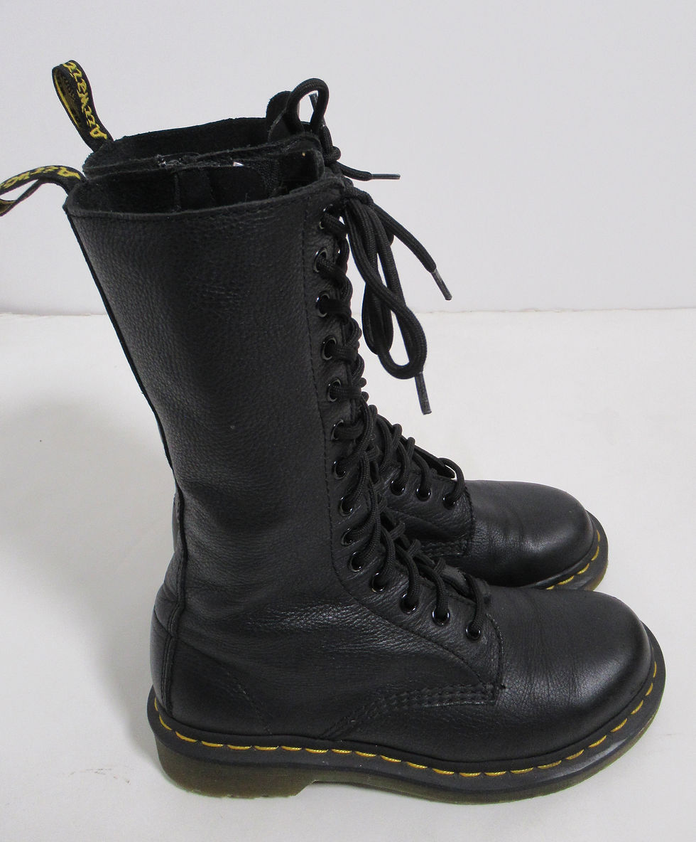 Thumbnail: Dr Martens 1B99 Virginia Leather Mid Calf Boots Black Size 7 US L / 5 UK / 38 EU