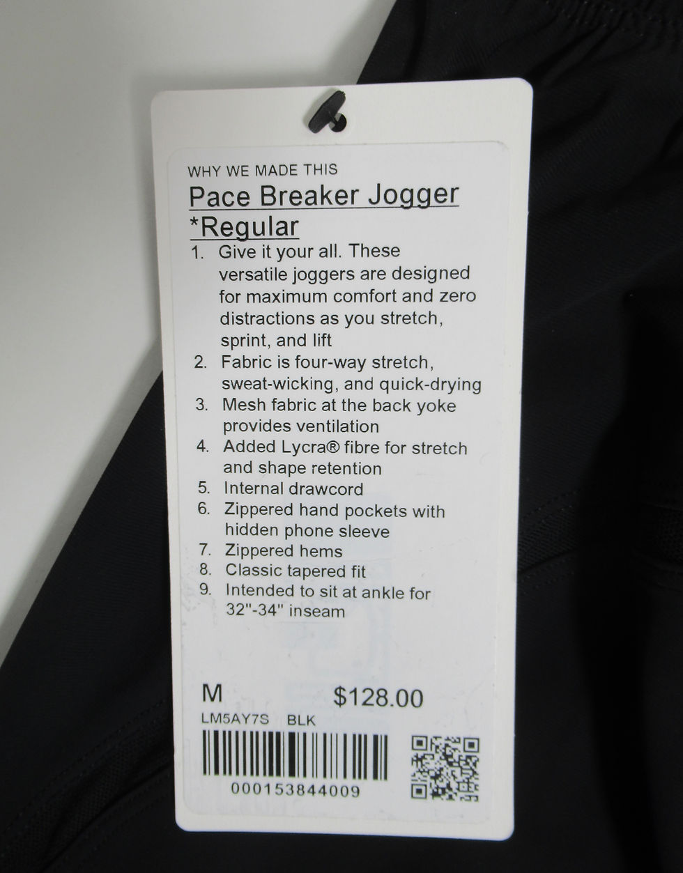 Thumbnail: Lululemon Men's Pace Breaker Jogger *Regular Black Size M