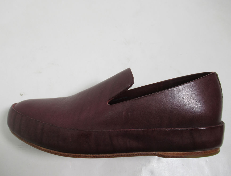 Thumbnail: Feit Women's Handsewn Slip-On Brown Magenta Leather Shoes 8 US / 5.5 UK / 38 EU