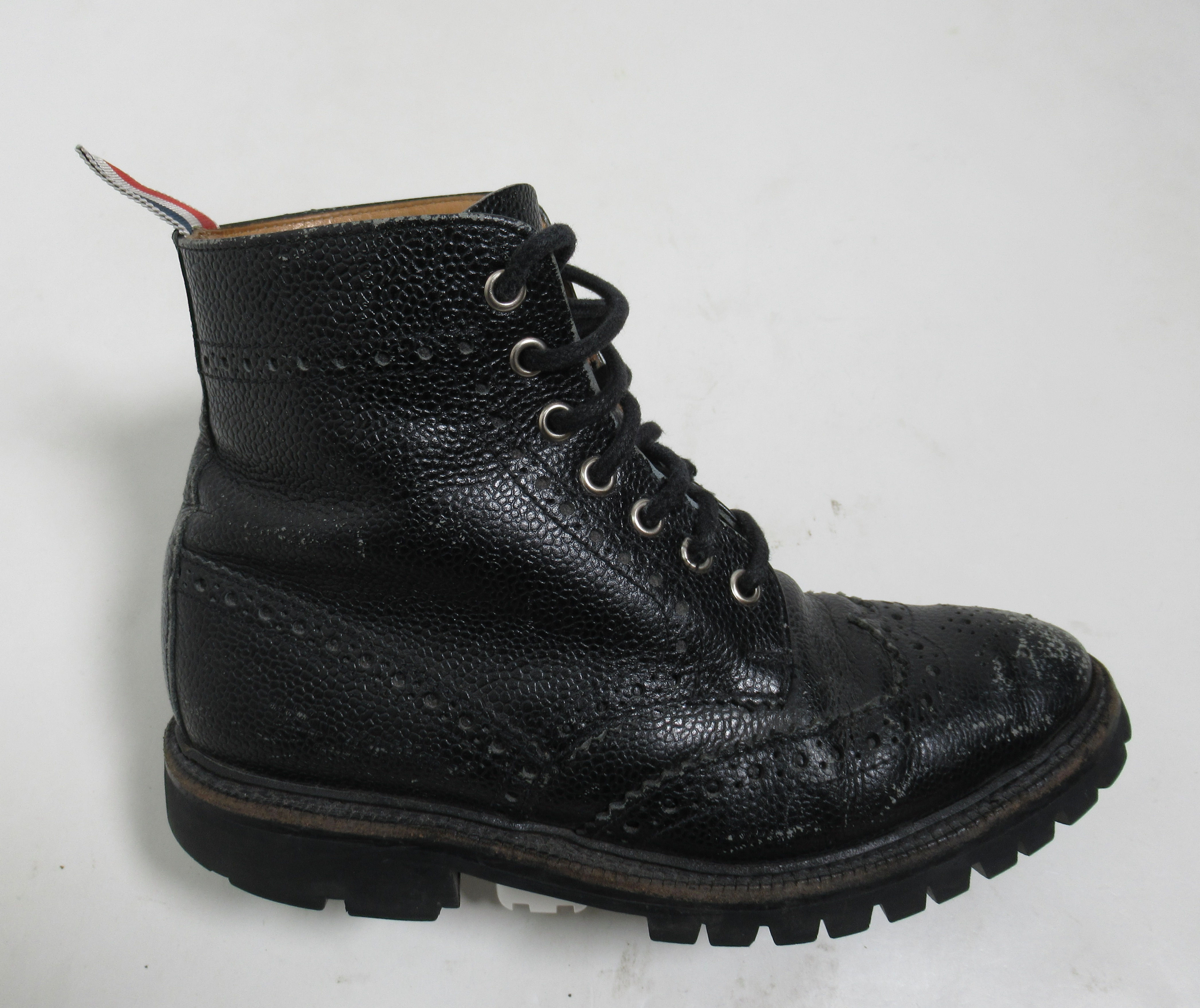 Thom Browne Men's Classic Wingtip Boot Black Size 6 US / 5 UK / 39 EU
