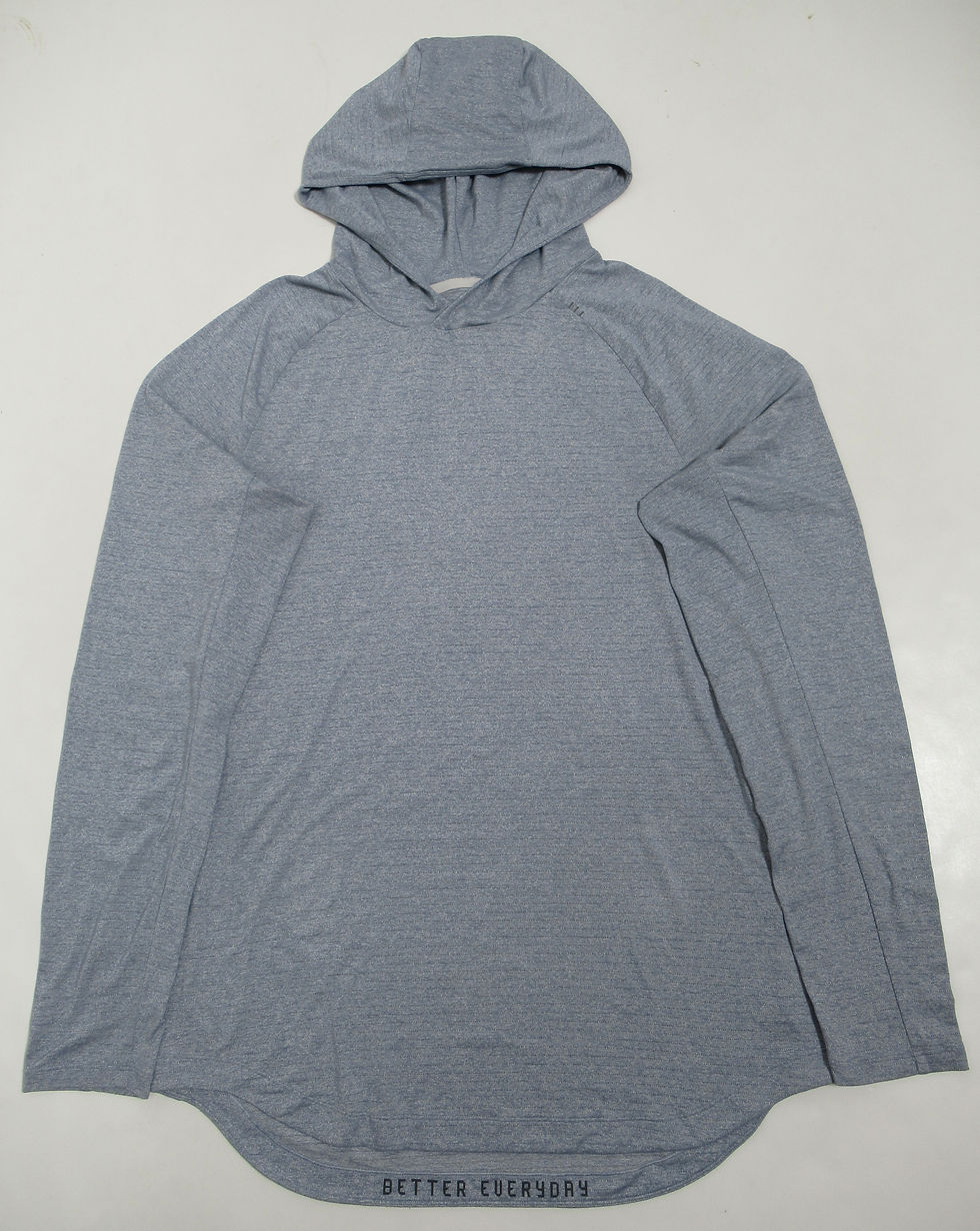 Thumbnail: Lululemon Men's Drysense Training Hoodie Heathered Chambray Size L Silverescent