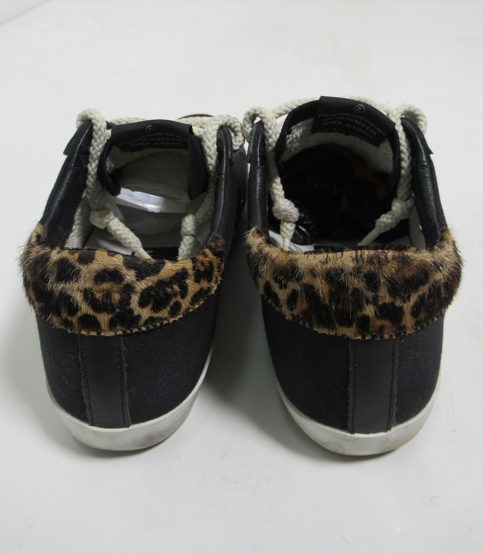 Thumbnail: Golden Goose Women's Superstar Canvas Leopard Sneakers Black 8 US / 5 UK / 38 EU