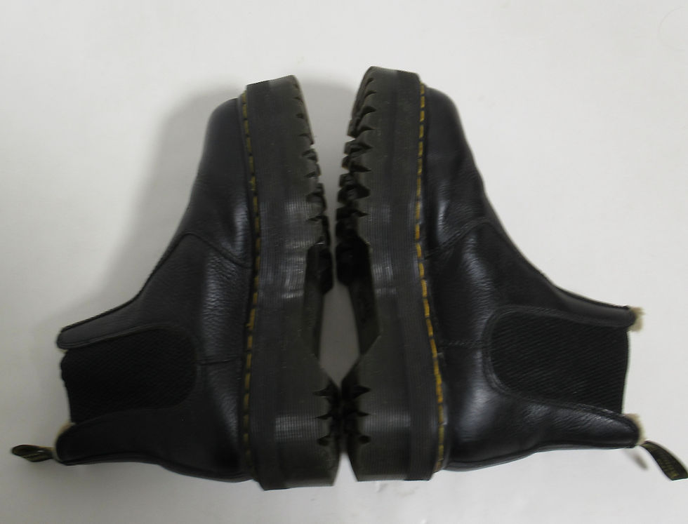 Thumbnail: Dr Martens 2976 Faux Fur Lined Platform Chelsea Boots Black Pisa 5 US M / 6 US L