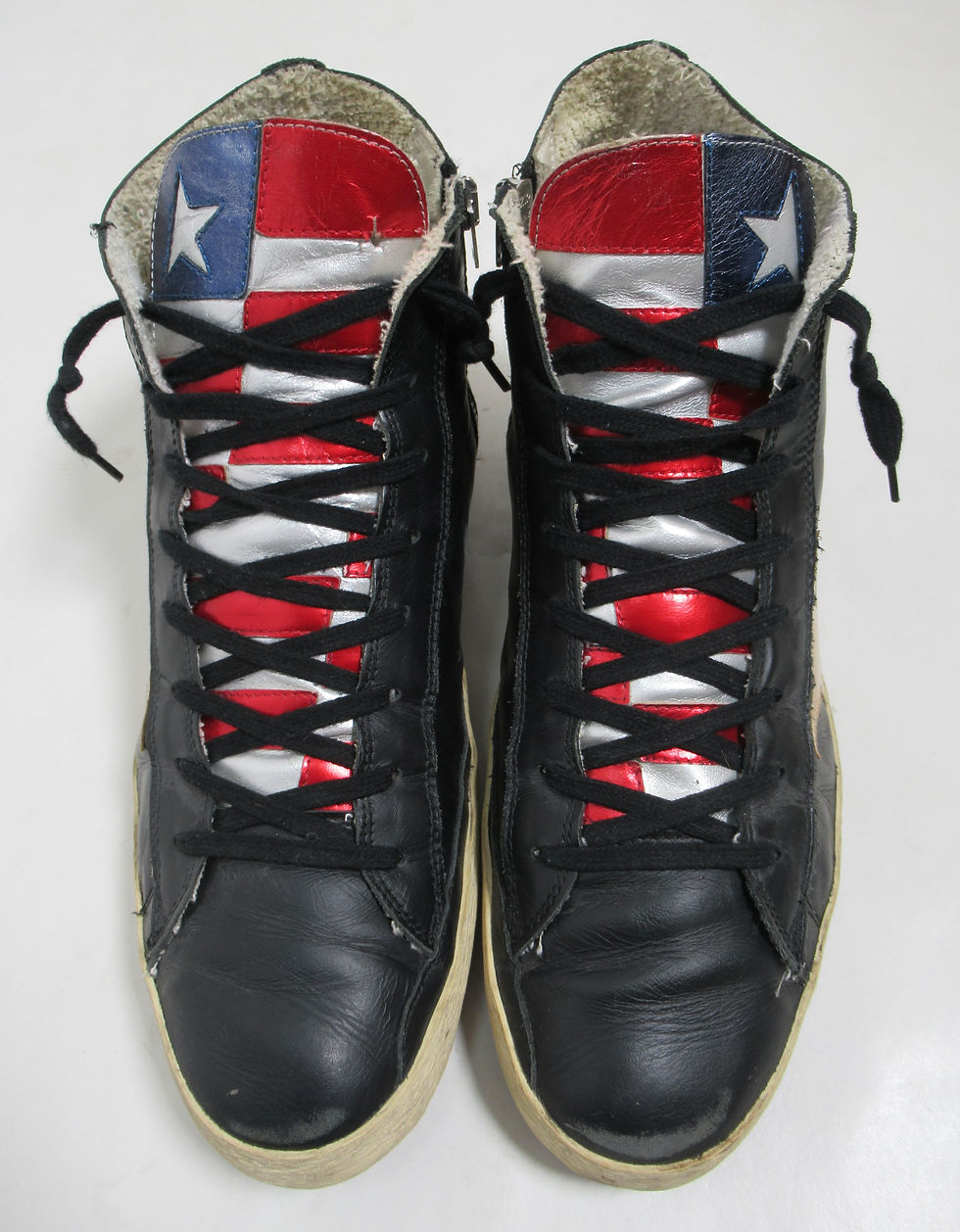 Thumbnail: Golden Goose Men's Francy High-Top Sneakers Flag Tongue Black 12 US M / 11 UK