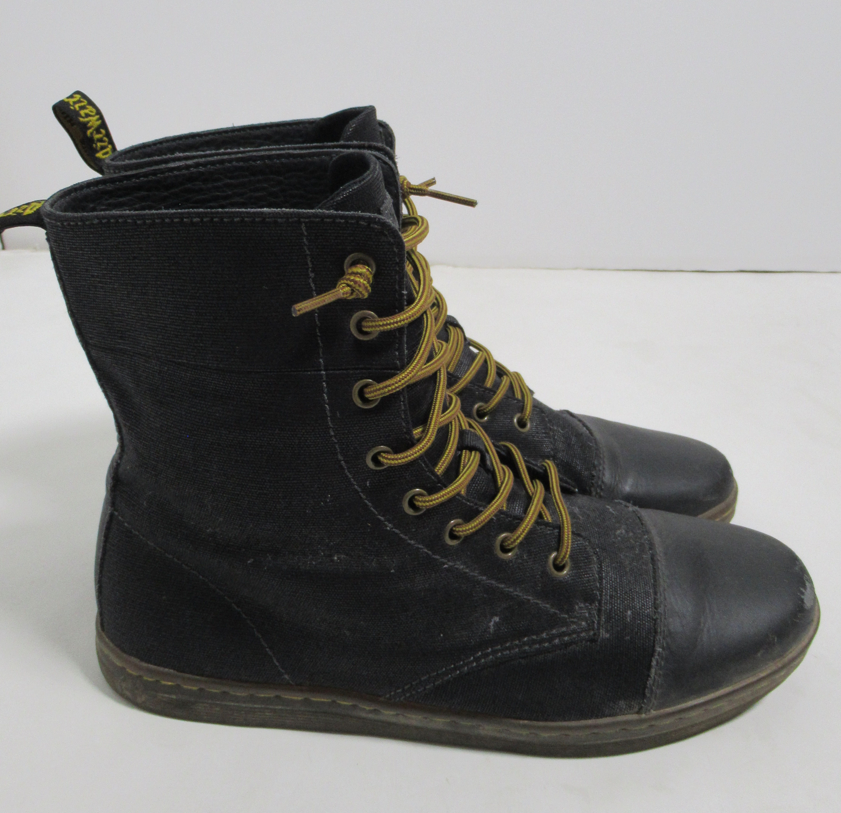 Dr Martens Macon Game On-Waxy Canvas Boot Black Noir 12 US M / 11 UK / 46 EU
