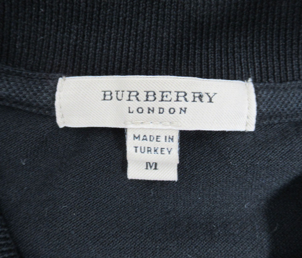 Thumbnail: Burberry London Women's Check Trim Polo Dress Black Size M