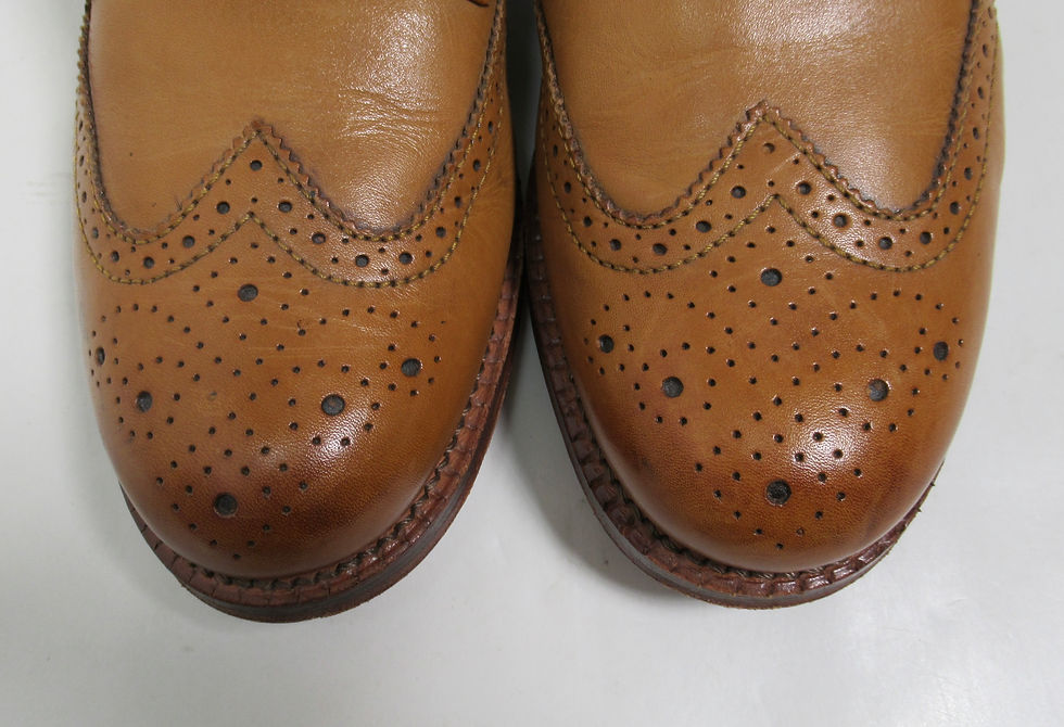 Thumbnail: Grenson Men's Fred Brogue Leather Boots Tan Calf Size 9 US M / 8 UK / 42 EU