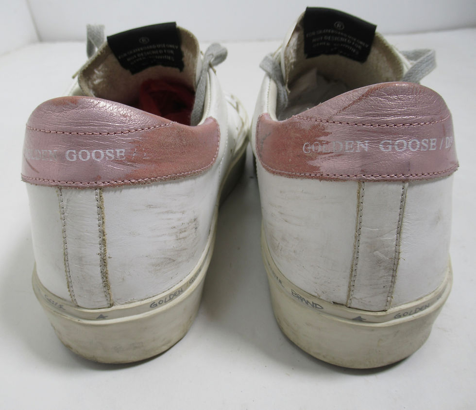 Thumbnail: Golden Goose Women's Hi Star Leather Shoes Silver Glitter White Pink 11 US W