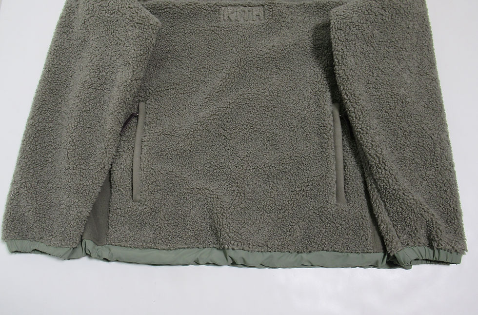 Thumbnail: Kith Men's Bonded Sherpa Quarter Zip Hoodie Cypress KHM030136-311 Size M