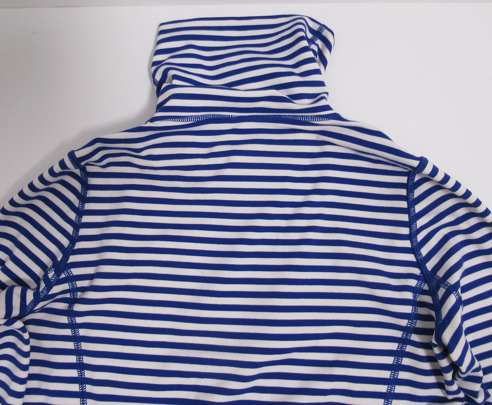 Thumbnail: Lululemon Women's In Stride Jacket Pigment Blue White Narrow Bold Stripe Size 4