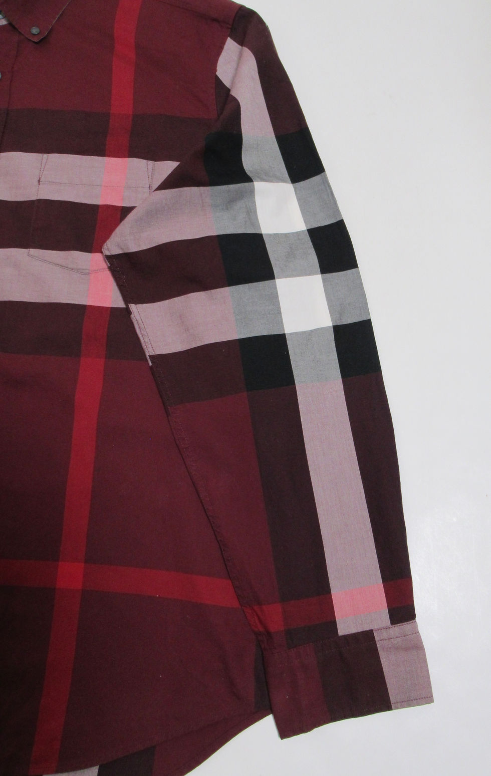 Thumbnail: Burberry Brit Men's Check Cotton Button Down Shirt Burgundy Red Size XXL