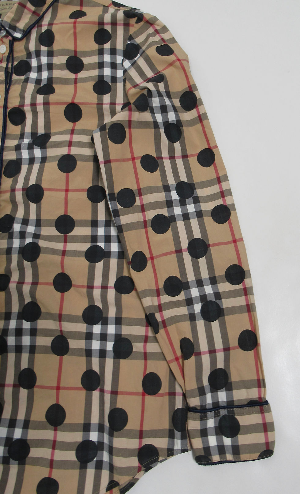 Thumbnail: Burberry London England Women's Polka-Dot Check Shirt Archive Beige Size S