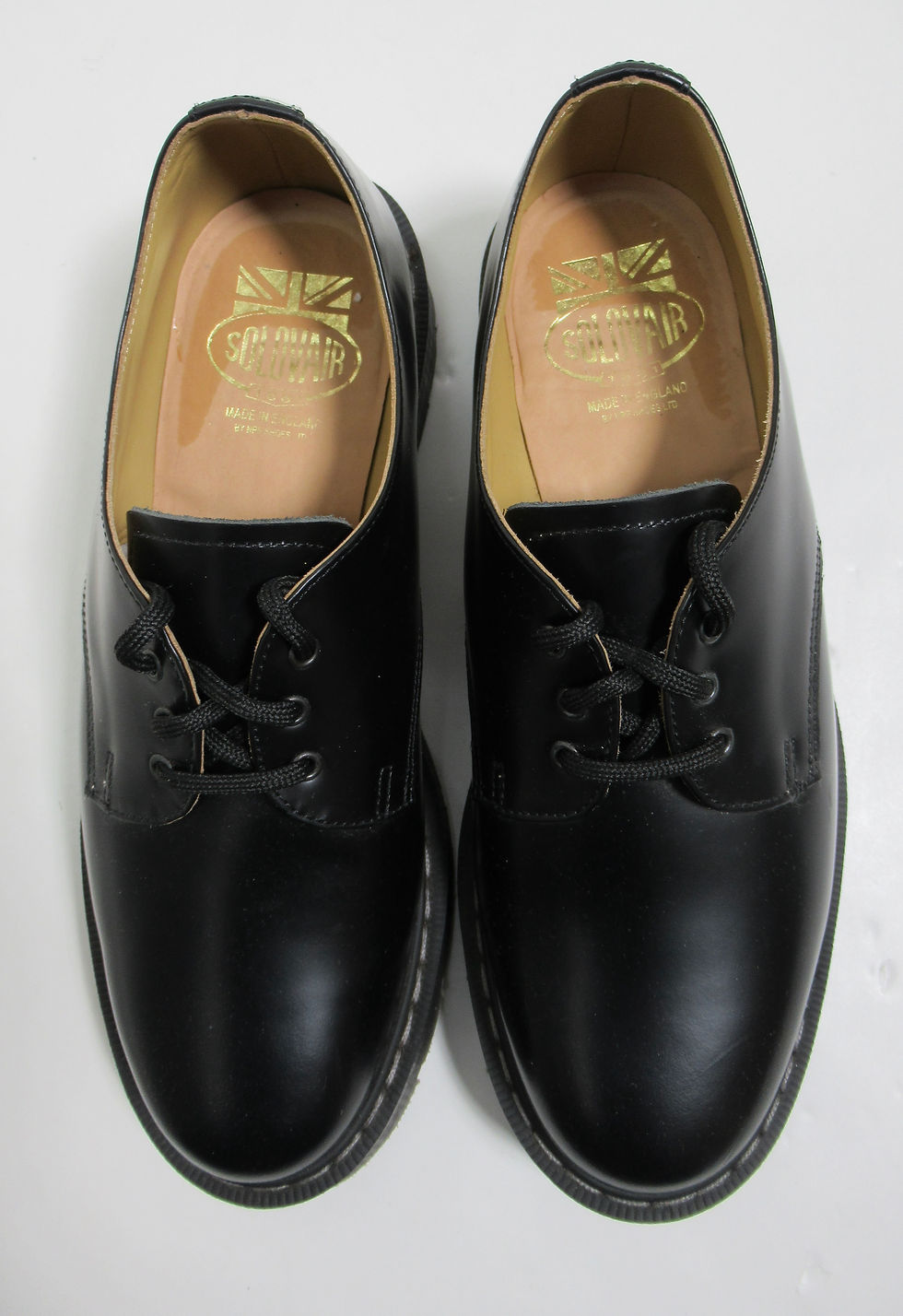 Thumbnail: Solovair Men's Black Greasy Gibson Shoes Black Size 8.5 USA / 7.5 UK / 41.5 EU