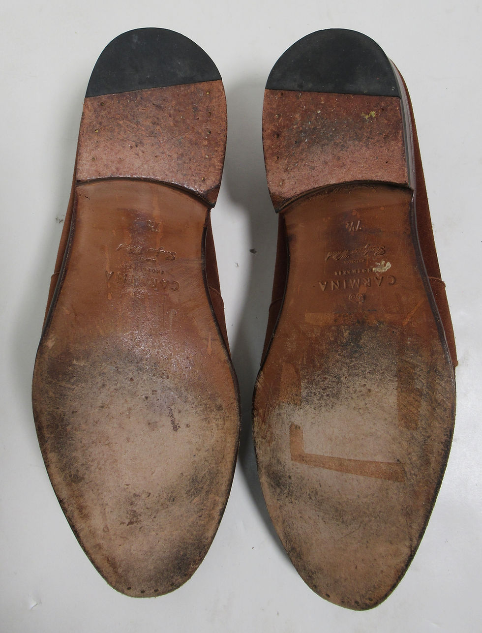 Thumbnail: Carmina Men's Full Strap Penny Loafer Shoes Brown 8.5 US / 7.5 UK / 41.5 EU