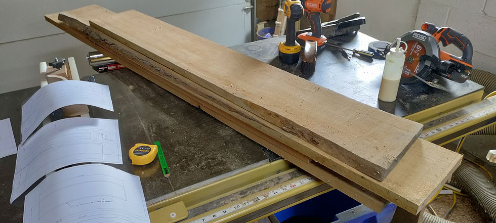 Rough sawn boards in a stack