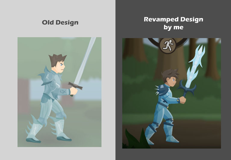 Side-by-side comparison between the old video game battle model assets and the new one I created.
