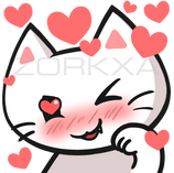 A cat winking and flirting.