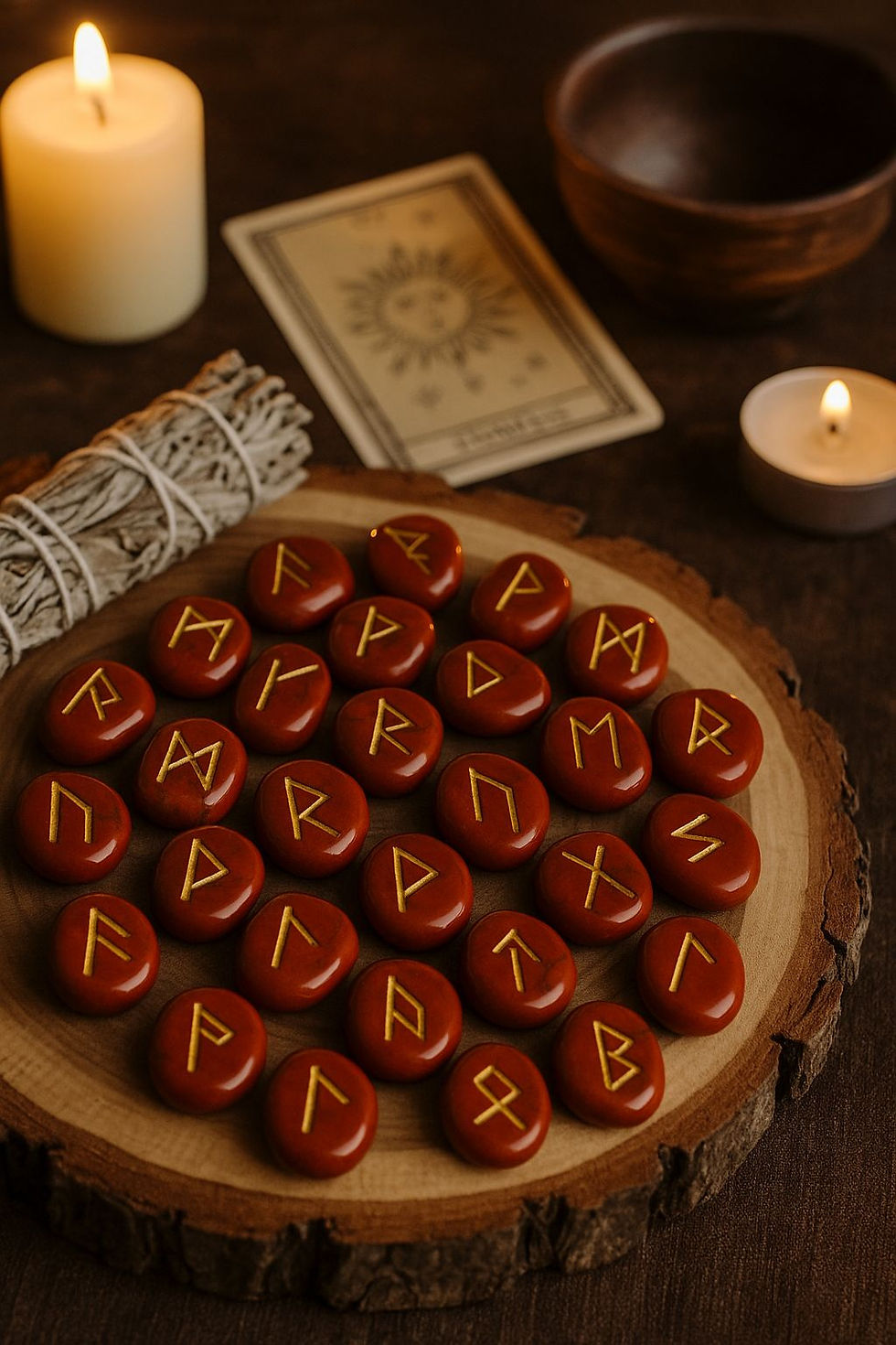 Runas de Jaspe Rojo – Sabiduría Ancestral y Poder Terrenal