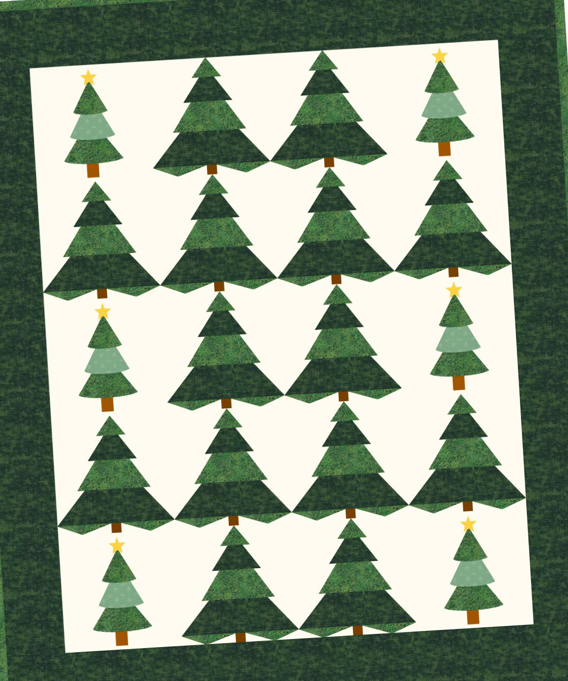 A Christmas Tree Quilt (62" x 72" Throw size)