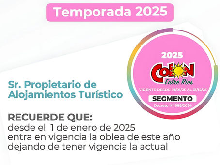 Renovación de Oblea Turística 2025: plazos y beneficios