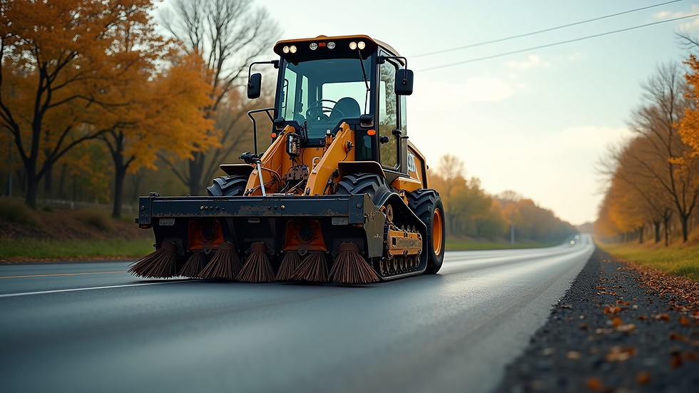 Eye-level view of a bobcat road sweeper after professional refurbishment