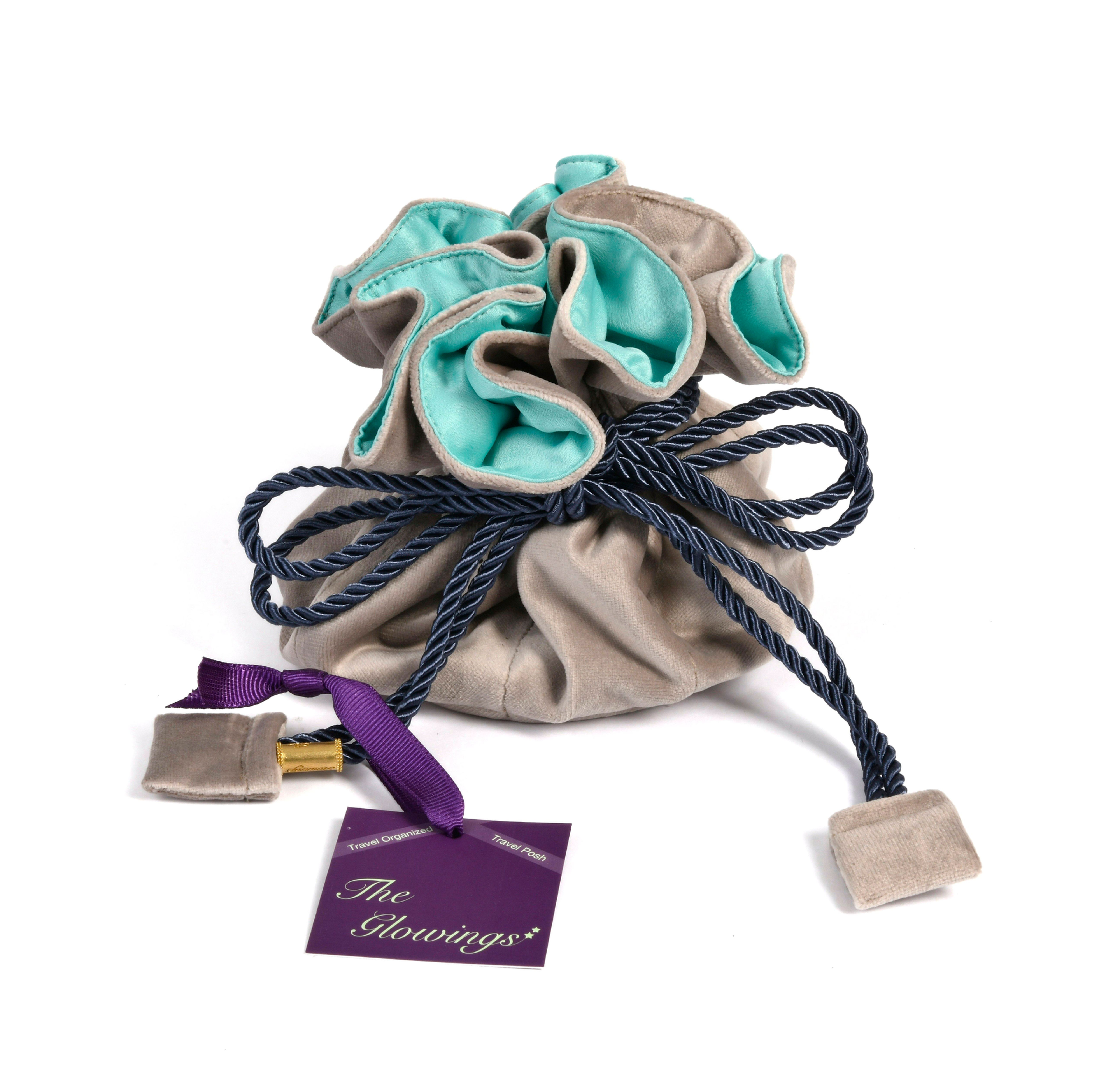 Multi Pocket Travel Accessory & Jewelery Organizer Velvet Pouch