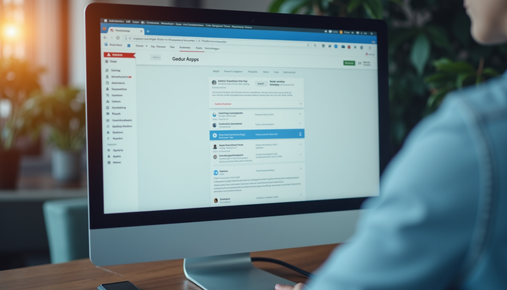 Vista frontal de pantalla con configuración de campaña de Google Ads en búsqueda