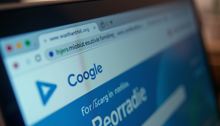 Eye-level view of a computer screen showing search engine ad results