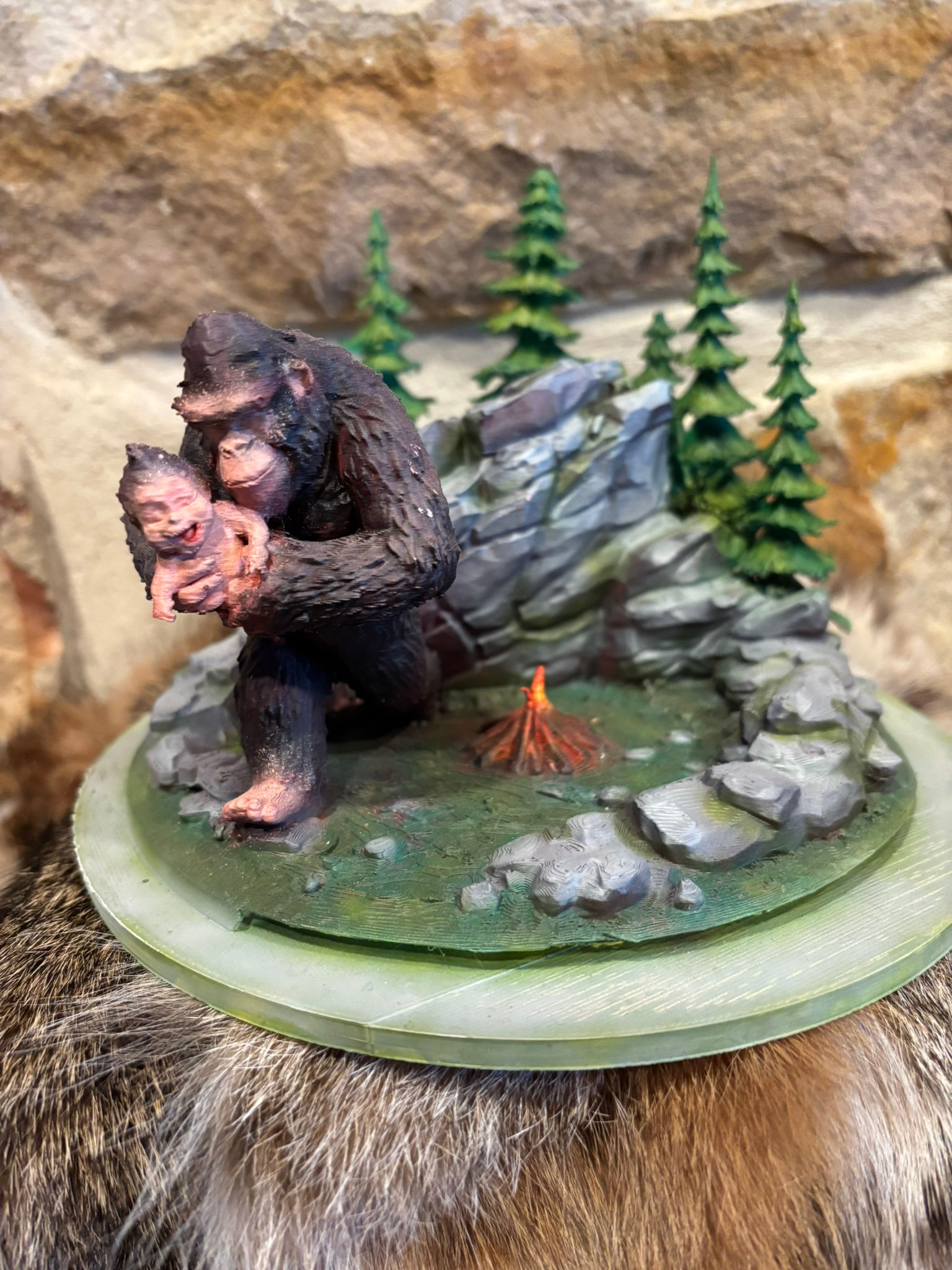 Custom designed and crafted night lights (Bigfoot and Littlefoot)