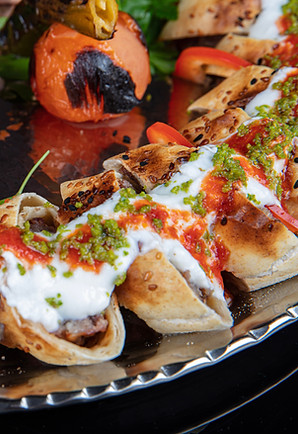 Traditional Turkish Cuisine Sarma Beyti Kebab. Turkish and Arabic Traditional Ramadan Food
