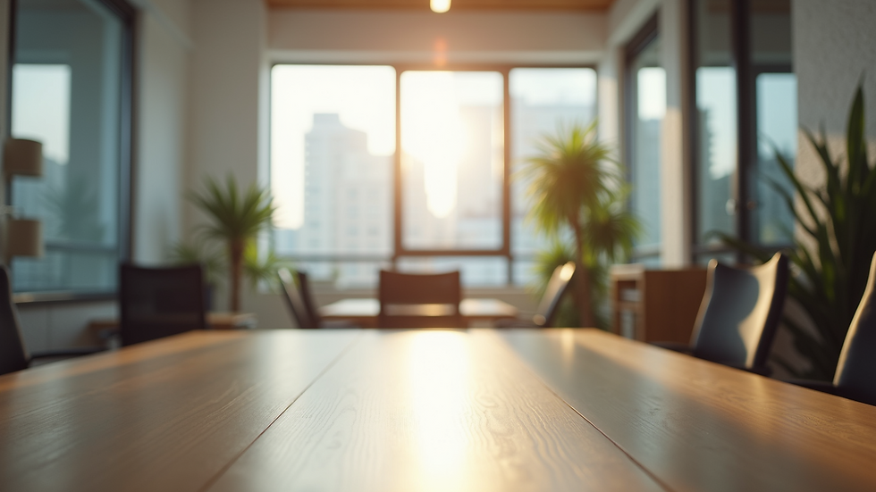 Eye-level view of a tranquil office space