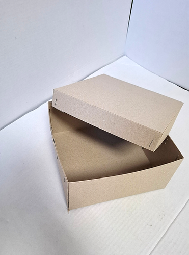 Gastro krabice s víkem z šedé lepenky 200x200x100 mm