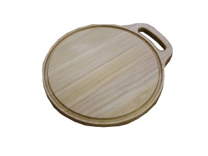 Holzschneidebrett mit Rille und Fingergriff