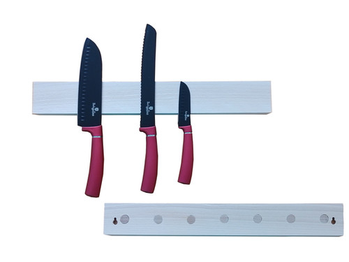 Wooden magnetic knife rack