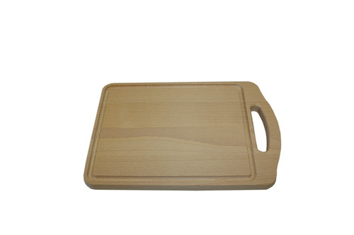 Chopping board with groove and grip for fingers